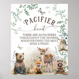 Bosbouwwild van Baby shower van groenbossen Poster