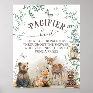Bosbouwwild van Baby shower van groenbossen Poster