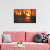 Bosbrand - Herten Canvas Afdruk (Insitu (Woonkamer))