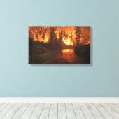 Bosbrand - Herten Canvas Afdruk (Insitu (Houten vloer))