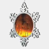 Bosbrand Tin Sneeuwvlok Ornament (Rechts)