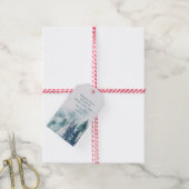 Bosbrandbomen Waterverf Kerstmis Cadeaulabel (Met Touw)