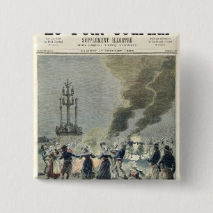 Bosbranden branden aangestoken om de zomerzonde te vierkante button 5,1 cm