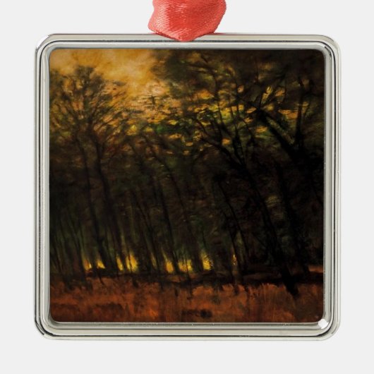 Bosbranden (van Laszlo Mednyanszky) Cerami Metalen Ornament (Voorkant)