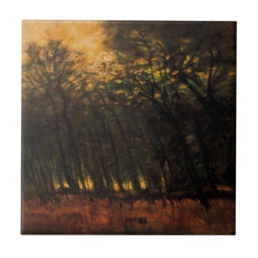 Bosbranden (van Laszlo Mednyanszky) Tegeltje (Voorkant)