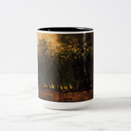 Bosbranden (van Laszlo Mednyanszky) Tweekleurige Koffiemok