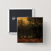 Bosbranden (van Laszlo Mednyanszky) Vierkante Button 5,1 Cm (Voorkant /achterkant)