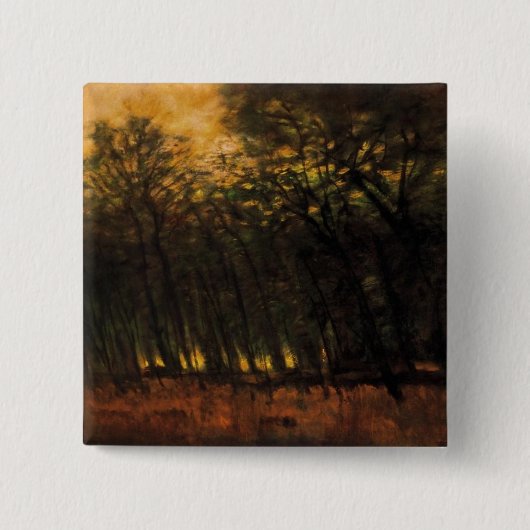 Bosbranden (van Laszlo Mednyanszky) Vierkante Button 5,1 Cm (Voorkant)