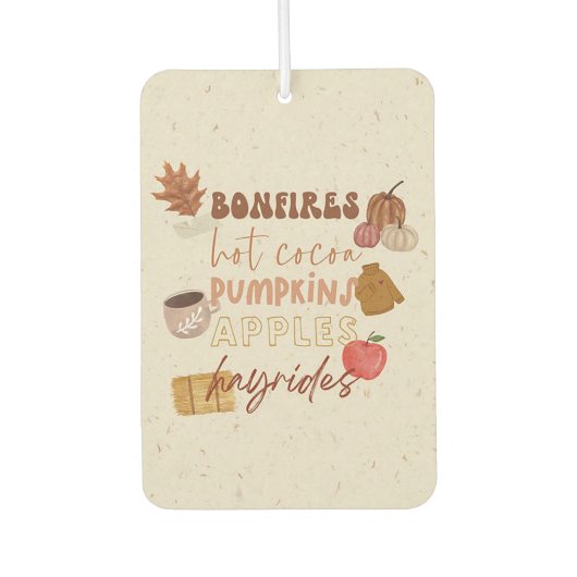 Bosbranden, warme cacao, pompoenen, appels en hooi luchtverfrisser (Voorkant)