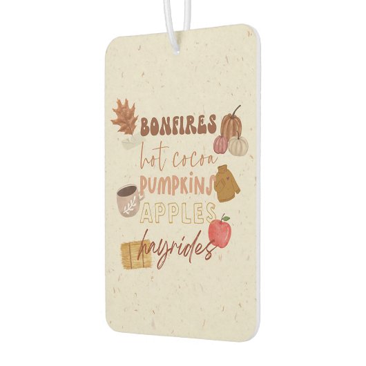 Bosbranden, warme cacao, pompoenen, appels en hooi luchtverfrisser (Links)