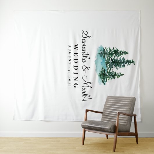 Bosbruiloft Achtergrond, Fotocabine Prop Wandkleed (In Situ (horizontaal))