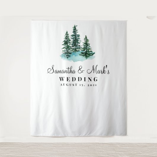 Bosbruiloft Achtergrond, Fotocabine Prop Wandkleed (Voorkant)