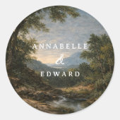 Bosbruiloft Elegant Romantisch Vintage Ronde Sticker (Voorkant)