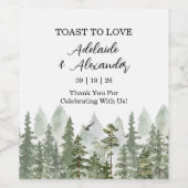 Bosbruiloft Groen Wijn Etiket (Enkel label)