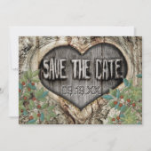 Bosbruiloft Rustic Heart in Boom Sparen de Datum Save The Date (Voorkant)