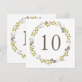 Bosbruiloft Rustische Krans Tafelnummer (Voorkant / Achterkant)