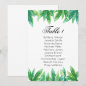 Bosbruiloft zitplaatskaart. Tuin tafelplan Kaart (Voorkant / Achterkant)