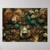 Bosbruin Beer | Afdruk van bruin Beer Poster (Voorkant)