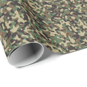 Bosbruin Groen Bruin Militaire Camo Camouflage Cadeaupapier