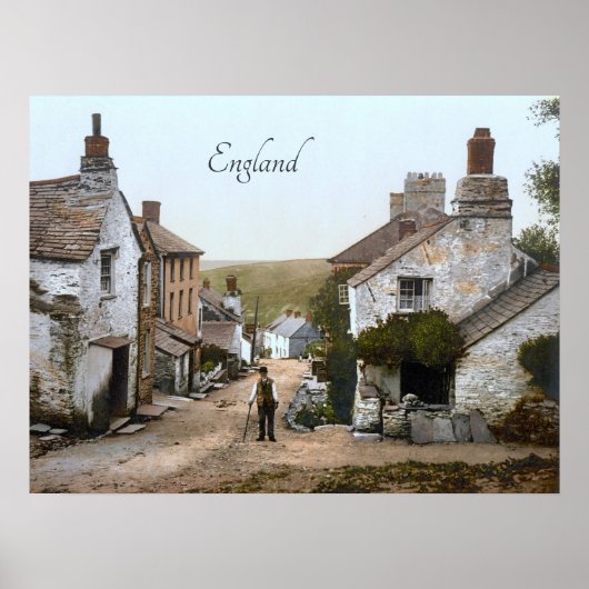 Boscastle in de 19e eeuw poster (Voorkant)