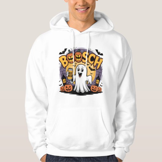 Bosch Grappig Halloween Ghost Design Hoodie (Voorkant)
