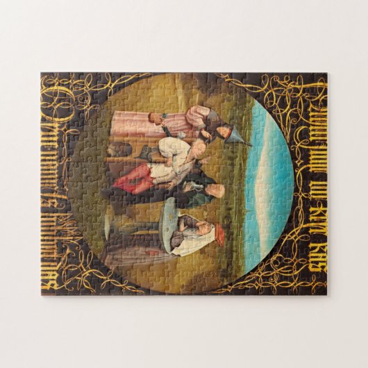 Bosch, Hieronymus - de steen van Madnes uitgraven Legpuzzel (Horizontaal)