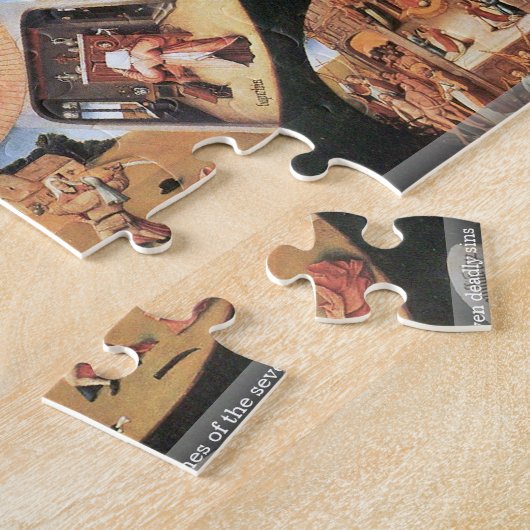 Bosch - Tabel met scènes van de zeven dodelijke zo Legpuzzel (Zijkant)