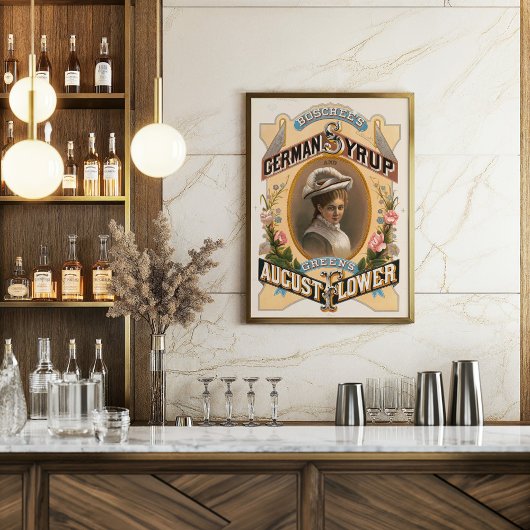 Boschee’s Duitse siroop en de augustus bloemen van Poster