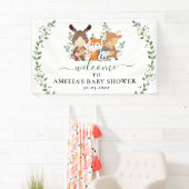 Boschic Groene Bosdieren Baby Shower Spandoek (Insitu)