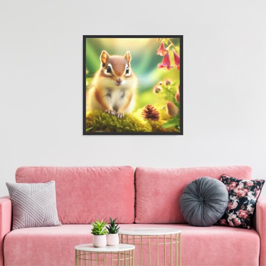 Boschipmunk Canvas Afdruk (Insitu (Woonkamer))