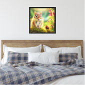 Boschipmunk Canvas Afdruk (Insitu (Slaapkamer))