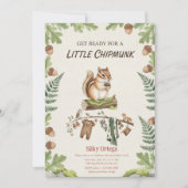 Boschipmunk groene baby shower kaart (Voorkant)