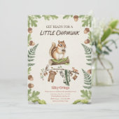 Boschipmunk groene baby shower kaart (Staand voorkant)