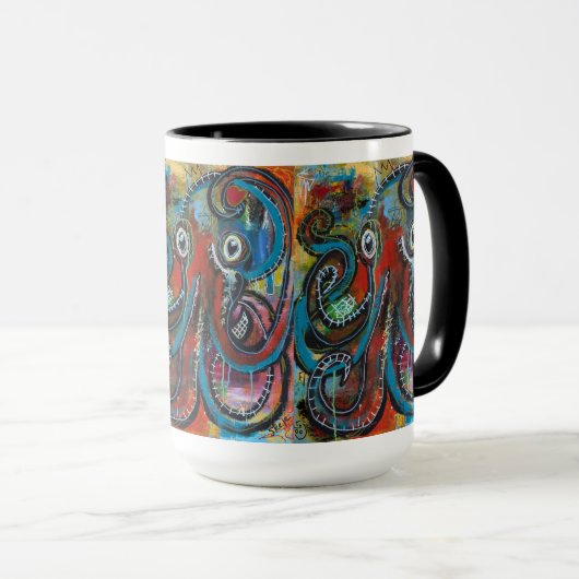 "Bosco, een Basquiatopus" 11 oz drinkbeker Mok (Voorkant rechts)