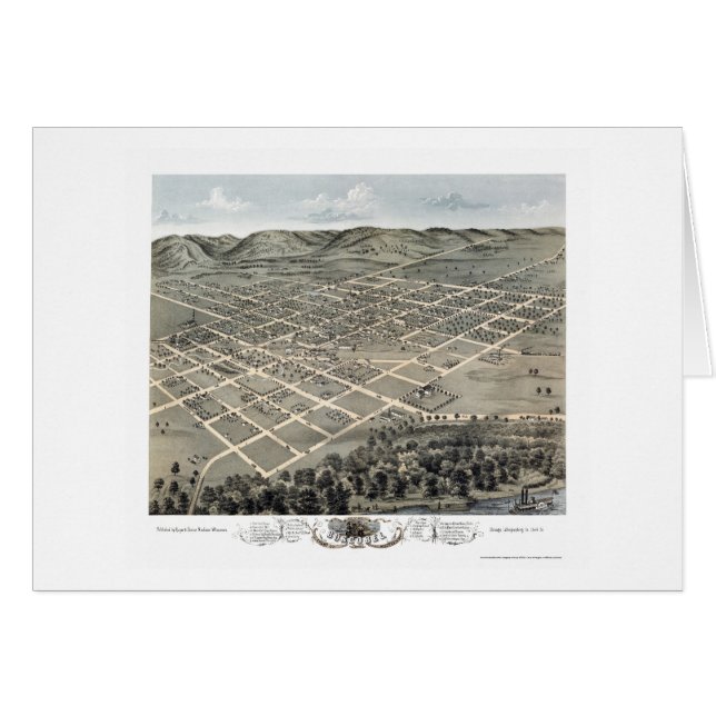 Boscobel, WI Panoramic Map - 1869 (Voorkant Horizontaal)