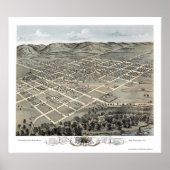 Boscobel, WI Panoramic Map - 1869 Poster (Voorkant)