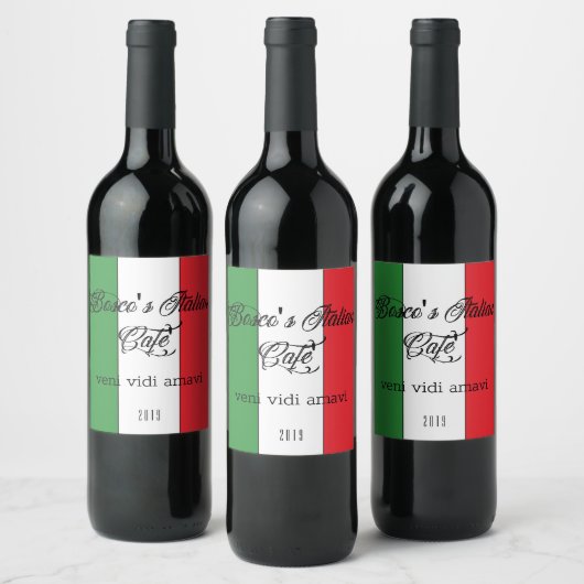 Bosco's italiaans Café wijnlabel italiaans vino Wijn Etiket (Flessen)