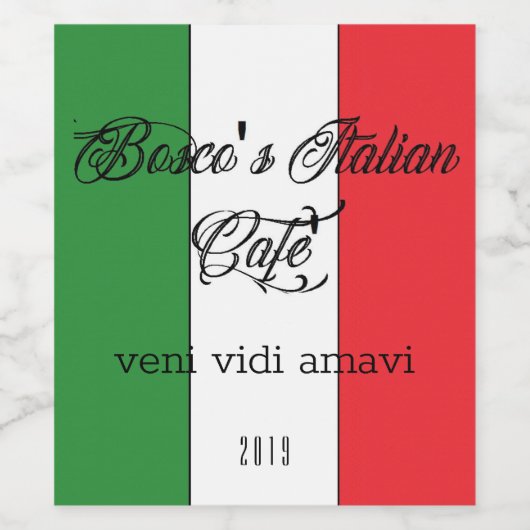Bosco's italiaans Café wijnlabel italiaans vino Wijn Etiket (Enkel label)