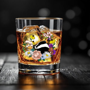 Bosdas Wildbloemen Paddenstoelen Salie Groen Whisky Glas