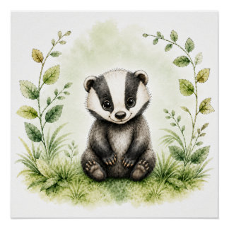 Bosdaser Muur Kunst Natuur Poster