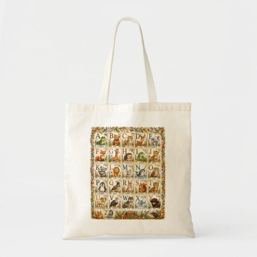 Bosdier Alfabet Avontuur School Tote Bag (Voorkant)