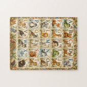 Bosdier Alfabet Waterverf Leer Geschenk Legpuzzel (Horizontaal)