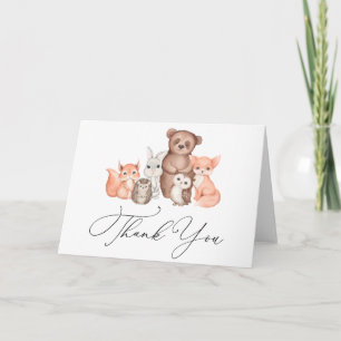 Bosdier Baby Dieren Bedankkaart Kaart