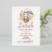 Bosdier Baby Shower Folie Uitnodiging (Staand Voorkant)