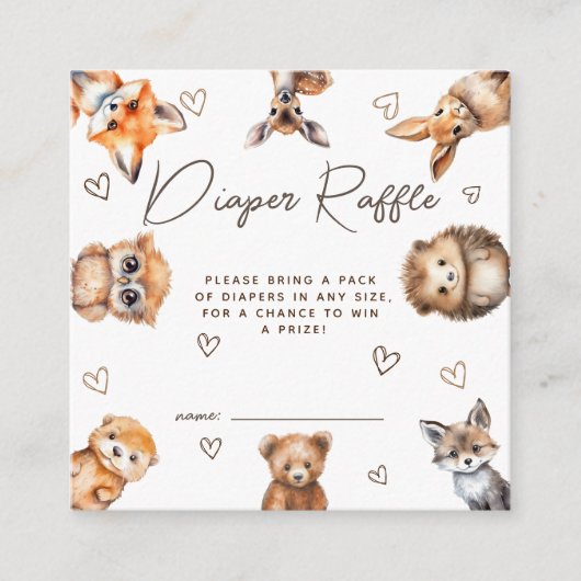 Bosdier Baby Shower Luiers Raffle Kaart (Voorkant)