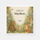 Bosdier Baby Shower Servetten Rustieke Bos (Voorkant)