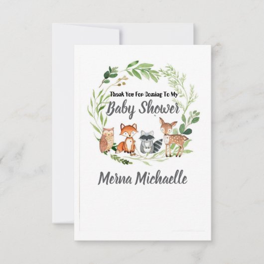 bosdier baby shower uitnodiging (Voorkant)