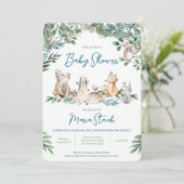 Bosdier bos baby shower uitnodiging (Staand voorkant)