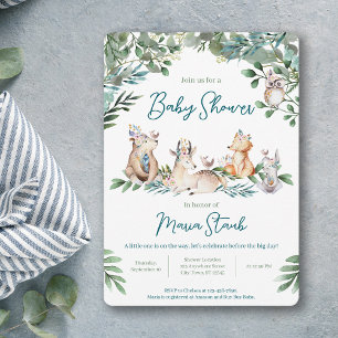 Bosdier bos baby shower uitnodiging