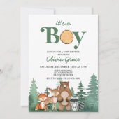 Bosdier bos jongen babyshower kaart (Voorkant)